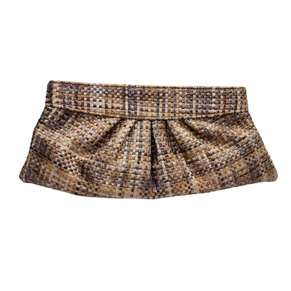 Lauren Merkin Multi Color basket weave clutch - Picture 1 of 9